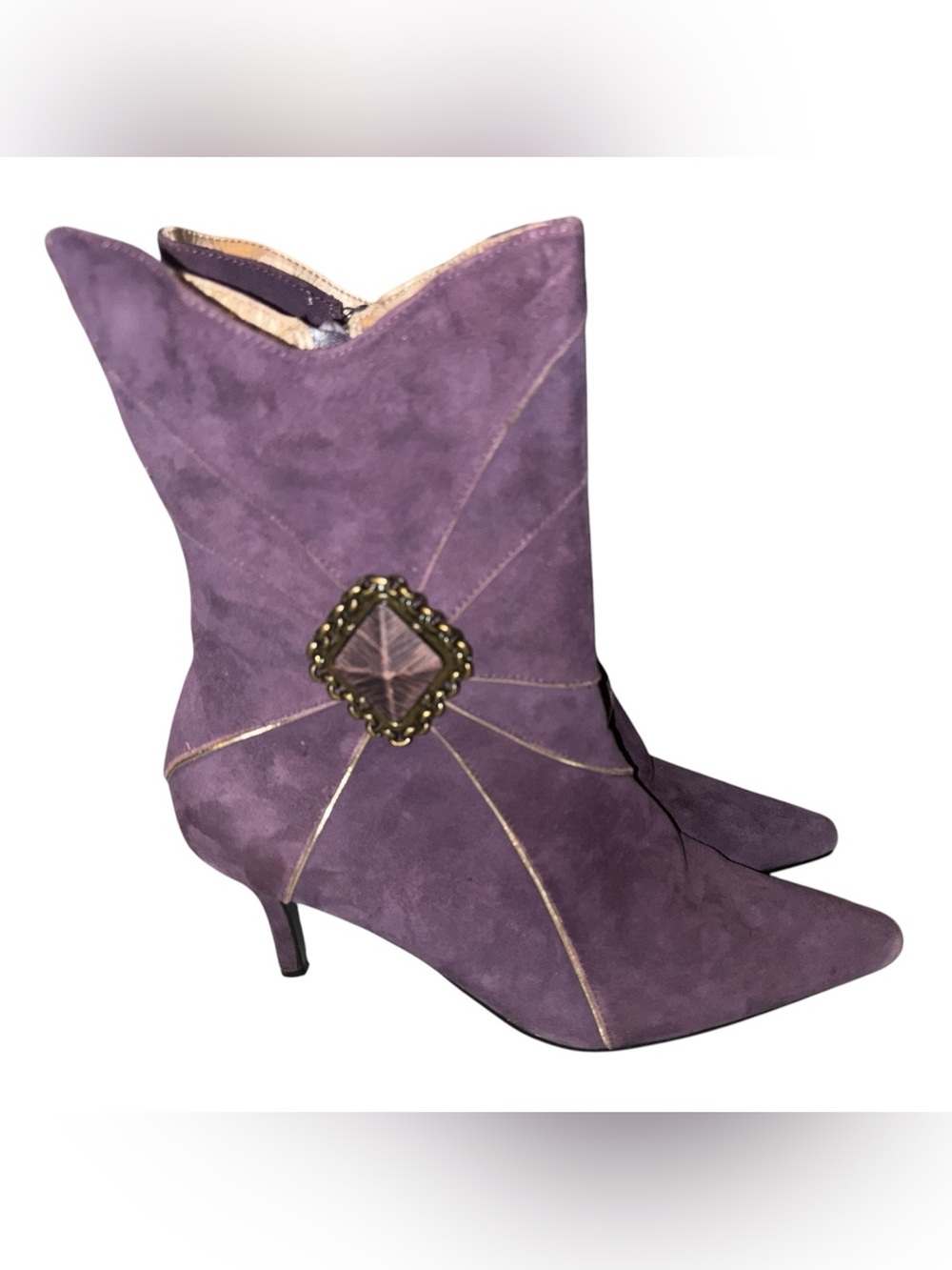 Midnight Velvet Meranda purple suede boots 8W